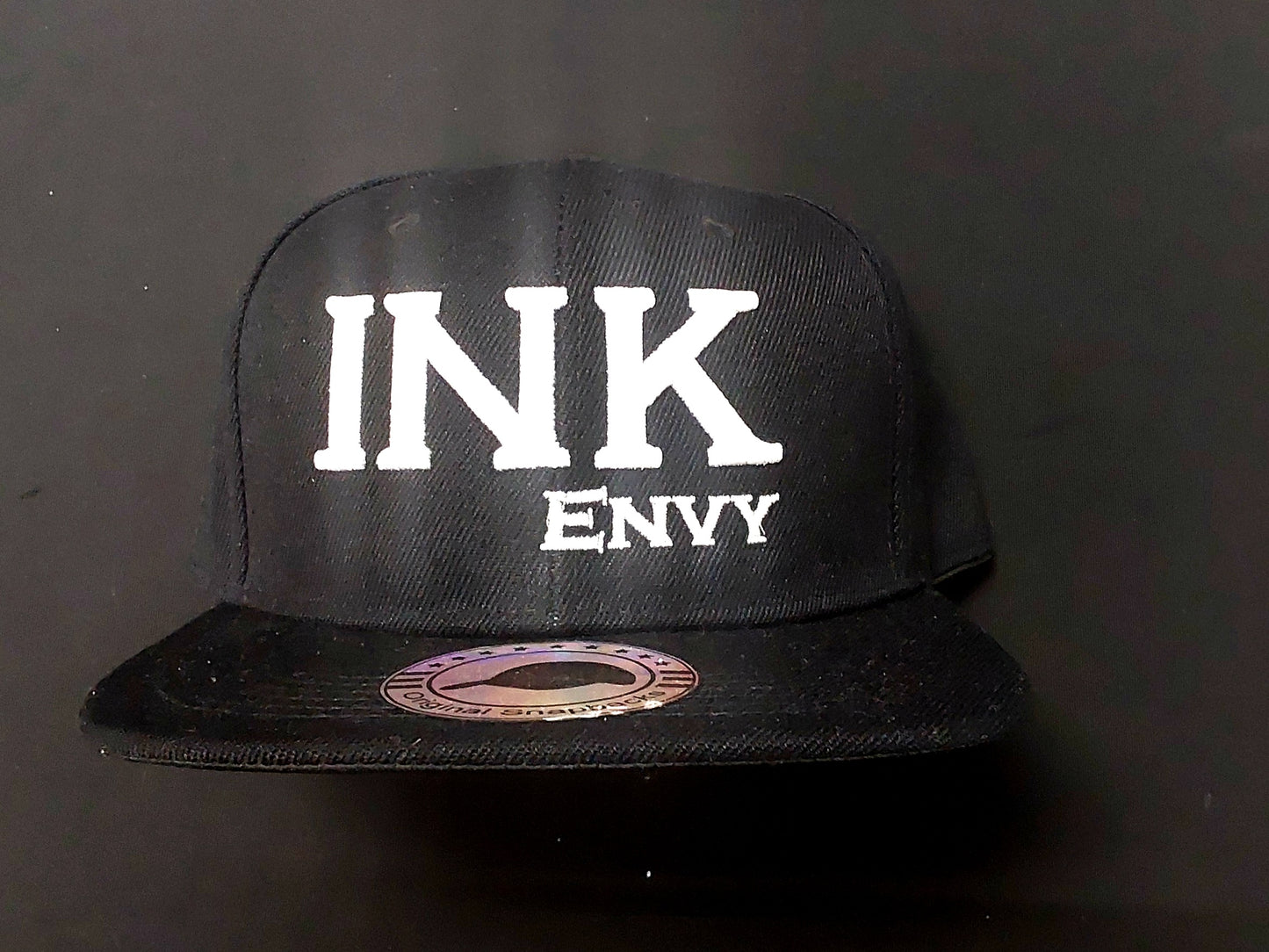 Snapback Bold INK White on Black With Puff Lettering ll