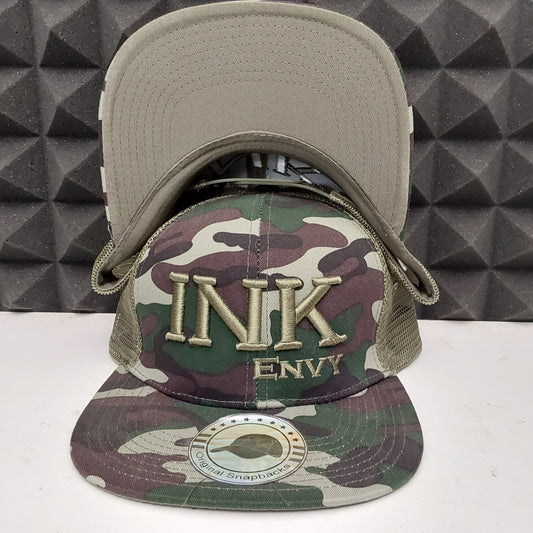 Snapback Bold INK Envy Camo With Puff Lettering