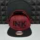 Snapback Bold INK Envy Black on Burgandy With Puff Lettering